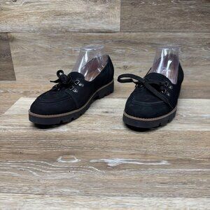 Vionic Teagan Black Suede Oxford Lace Up Shoe Women's Size 9